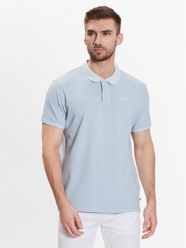 Pepe Jeans Pepe Jeans Тениска с яка и копчета Oliver Gd PM541983 Син Regular Fit