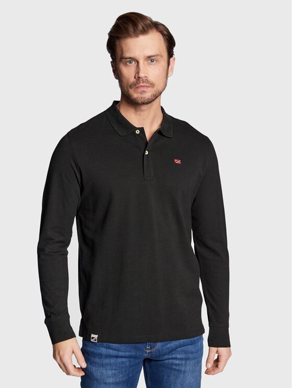 Pepe Jeans Pepe Jeans Тениска с яка и копчета Vidal PM541933 Черен Regular Fit