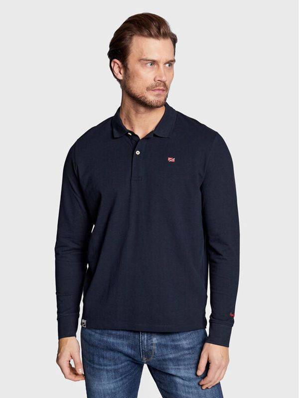 Pepe Jeans Pepe Jeans Тениска с яка и копчета Vidal PM541933 Тъмносин Regular Fit