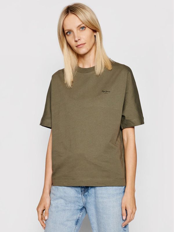 Pepe Jeans Pepe Jeans Тишърт Agnes PL581101 Зелен Relaxed Fit