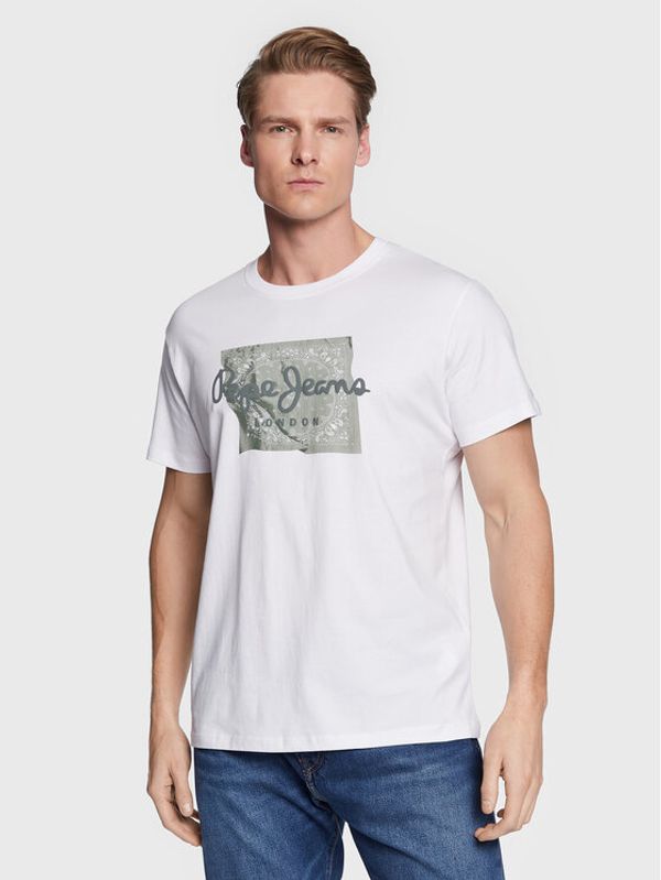 Pepe Jeans Pepe Jeans Тишърт Alcott PM508645 Бял Regular Fit