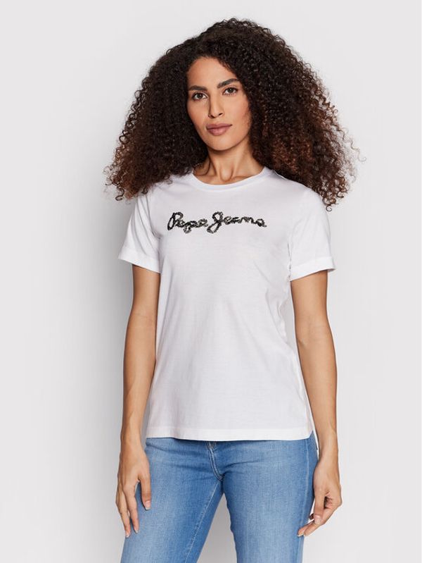 Pepe Jeans Pepe Jeans Тишърт Babette PL505122 Бял Regular Fit