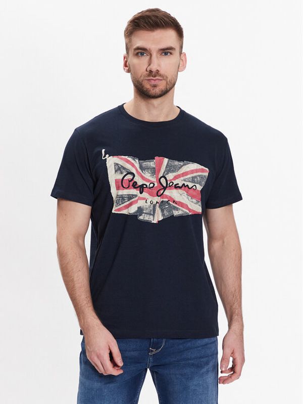 Pepe Jeans Pepe Jeans Тишърт Flag Logo N PM508273 Тъмносин Regular Fit