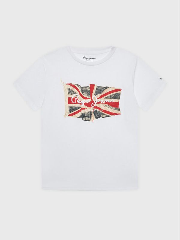 Pepe Jeans Pepe Jeans Тишърт Flag Logo PB503492 Бял Regular Fit
