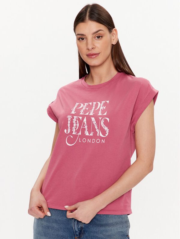 Pepe Jeans Pepe Jeans Тишърт Linda PL505385 Розов Boxy Fit