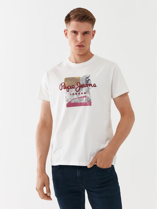 Pepe Jeans Pepe Jeans Тишърт Melbourne Tee PM508978 Бял Regular Fit