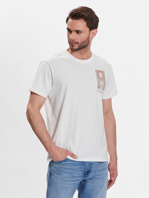 Pepe Jeans Pepe Jeans Тишърт Ricco PM508695 Бял Regular Fit