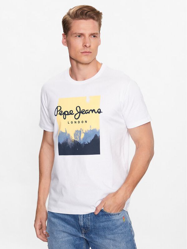 Pepe Jeans Pepe Jeans Тишърт Roslyn PM508713 Бял Regular Fit
