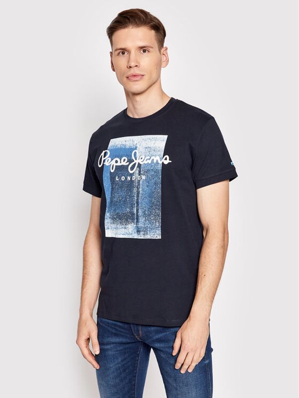 Pepe Jeans Pepe Jeans Тишърт Sawyer PM508542 Тъмносин Slim Fit