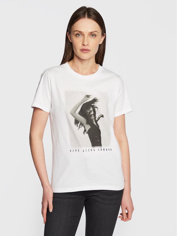 Pepe Jeans Pepe Jeans Тишърт Sonya PL505231 Бял Regular Fit