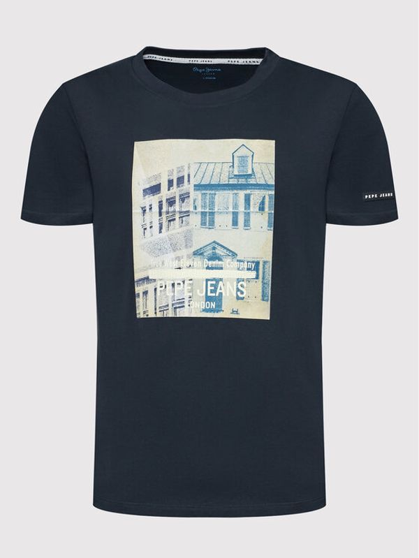 Pepe Jeans Pepe Jeans Тишърт Teller PM508377 Тъмносин Regular Fit