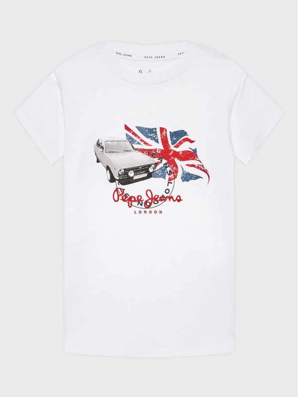 Pepe Jeans Pepe Jeans Тишърт Troy Tee PB503534 Бял Regular Fit