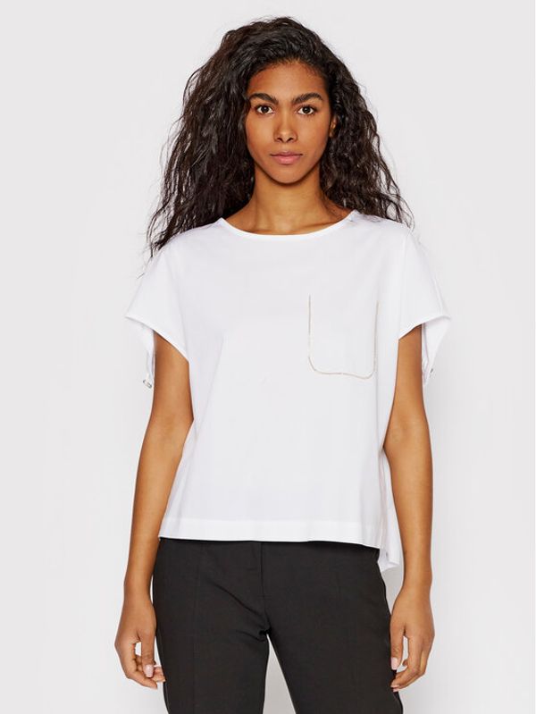 Peserico Peserico Блуза S06569J0Q Бял Wide Fit