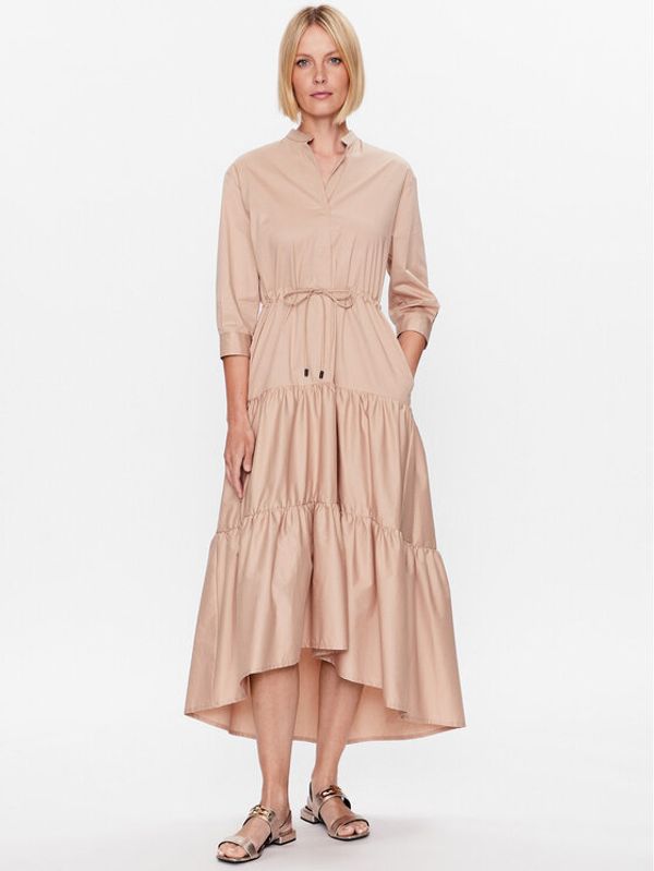 Peserico Peserico Ежедневна рокля S02892 Бежов Regular Fit