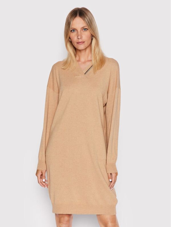 Peserico Peserico Плетена рокля S92197F12K Кафяв Relaxed Fit