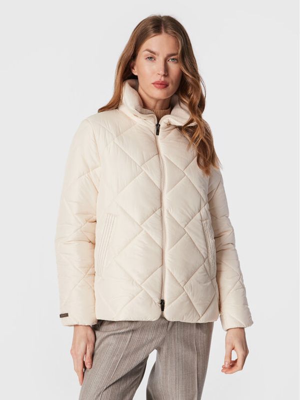 Peserico Peserico Пухено яке S23355 Екрю Regular Fit