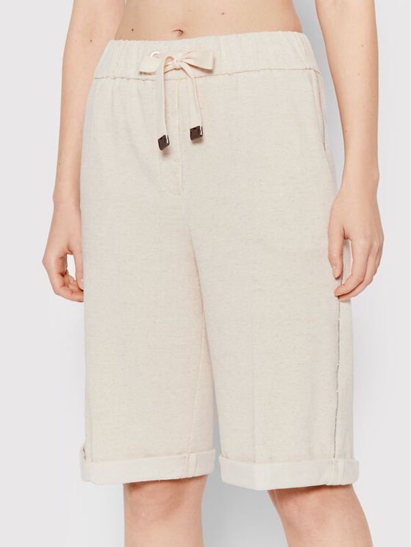 Peserico Peserico Шорти от плат P04032J0 Бежов Regular Fit