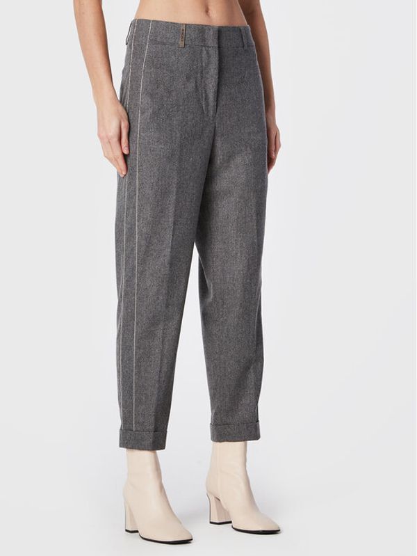 Peserico Peserico Текстилни панталони E04668 Сив Regular Fit