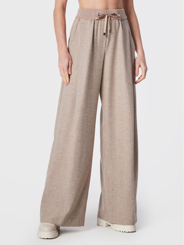 Peserico Peserico Текстилни панталони E04905 Бежов Relaxed Fit