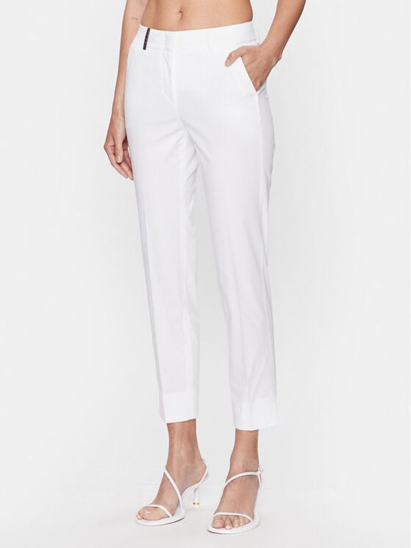 Peserico Peserico Текстилни панталони P04718 Бял Regular Fit