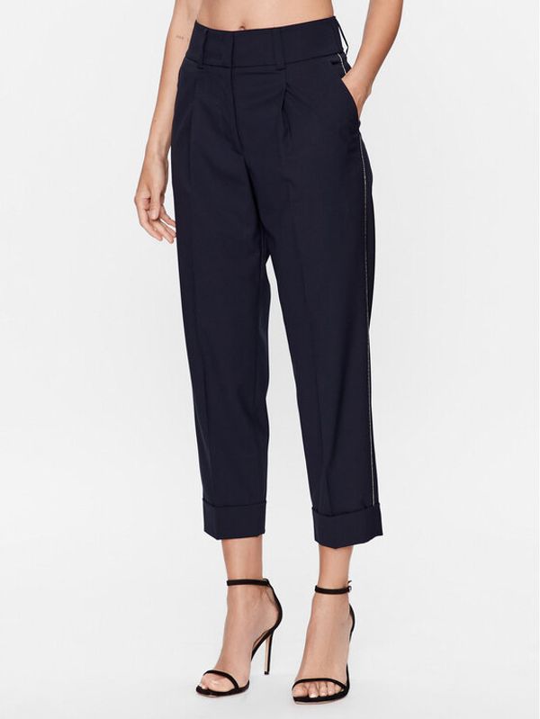 Peserico Peserico Текстилни панталони P04816V Тъмносин Regular Fit