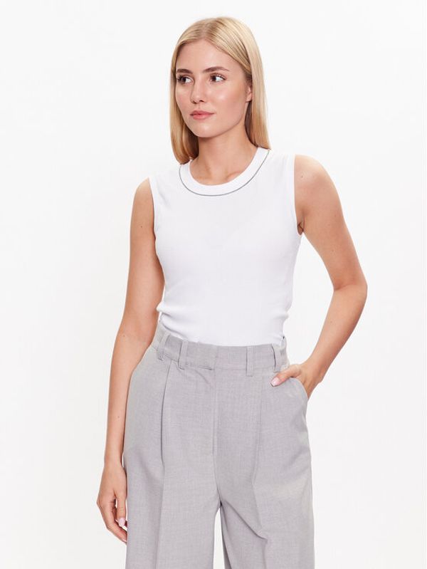 Peserico Peserico топ S08700J0 Бял Regular Fit