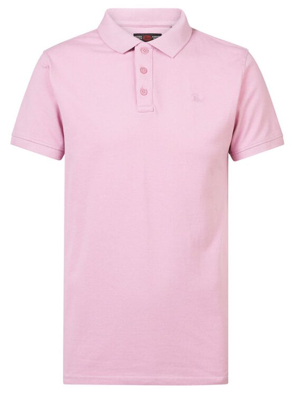 Petrol Industries Petrol Industries Тениска с яка и копчета M-1030-POL002 Розов Regular Fit