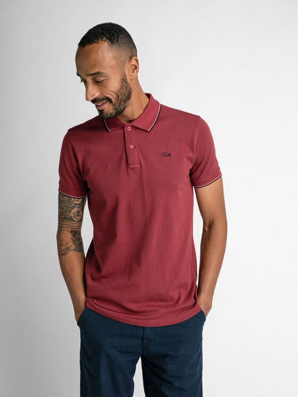 Petrol Industries Petrol Industries Тениска с яка и копчета M-1030-POL900 Червен Regular Fit