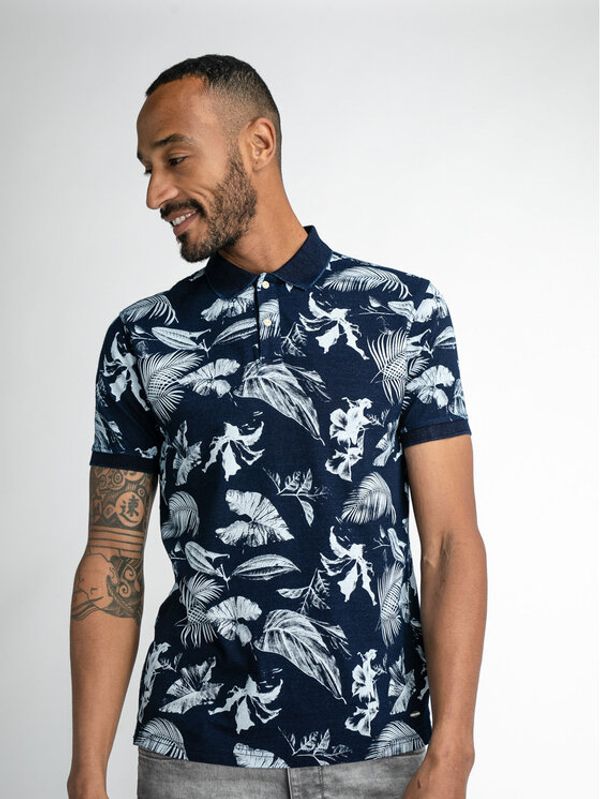 Petrol Industries Petrol Industries Тениска с яка и копчета M-1030-POL909 Син Regular Fit