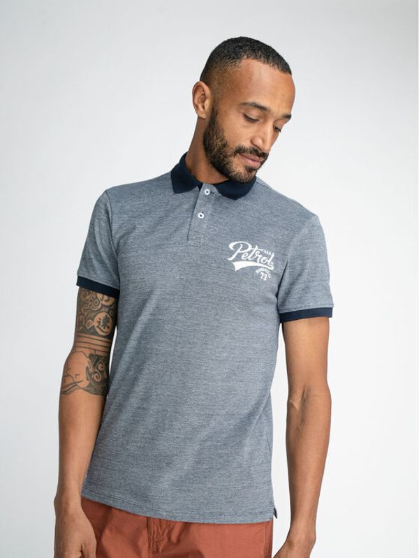 Petrol Industries Petrol Industries Тениска с яка и копчета M-1030-POL932 Син Regular Fit