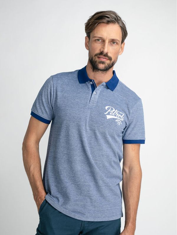 Petrol Industries Petrol Industries Тениска с яка и копчета M-1030-POL932 Син Regular Fit