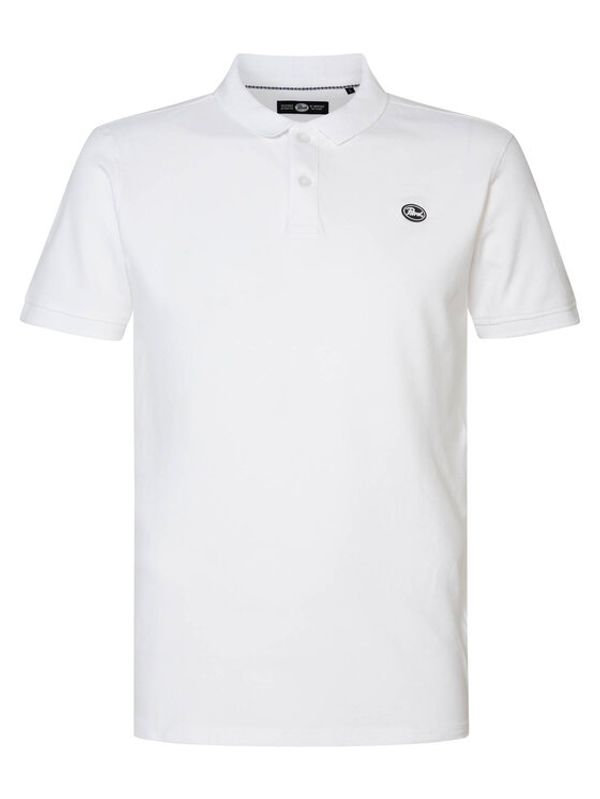 Petrol Industries Petrol Industries Тениска с яка и копчета M-1030-POL945 Бял Regular Fit