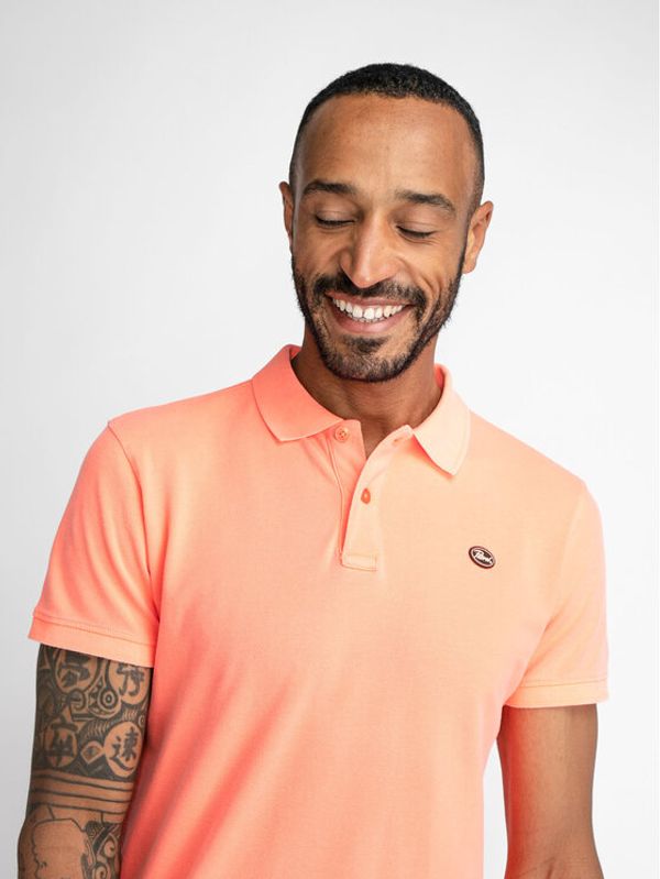 Petrol Industries Petrol Industries Тениска с яка и копчета M-1030-POL945 Коралов Regular Fit