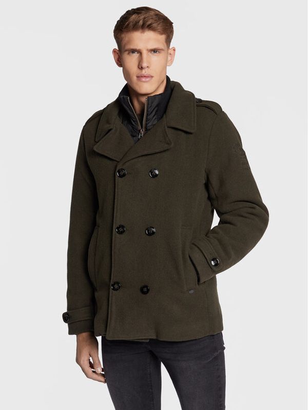 Petrol Industries Petrol Industries Вълнено палто M-3020-JAC102 Зелен Regular Fit