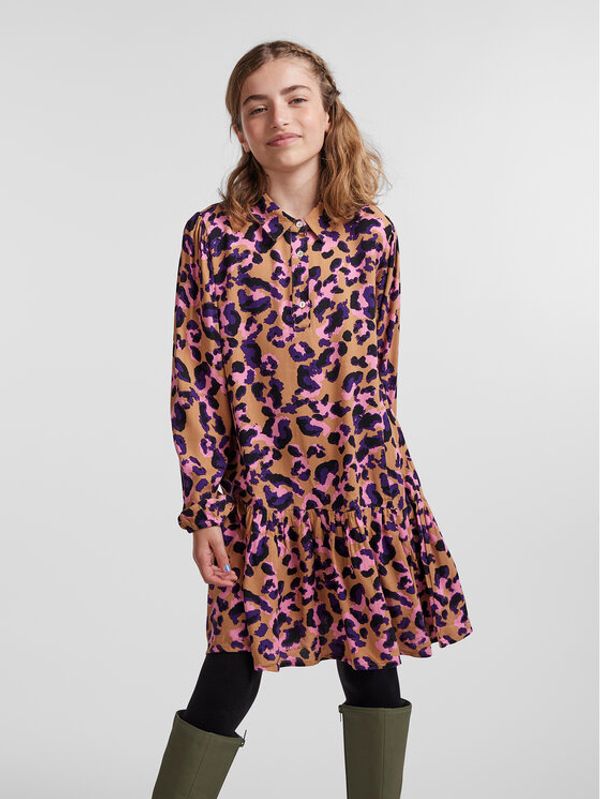 Pieces KIDS Pieces KIDS Ежедневна рокля Meline 17132915 Кафяв Regular Fit