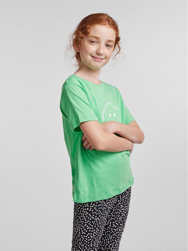 Pieces KIDS Pieces KIDS Тишърт Fibbi 17135523 Зелен Relaxed Fit