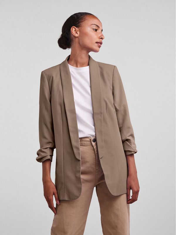 Pieces Pieces Блейзър 17090996 Кафяв Regular Fit