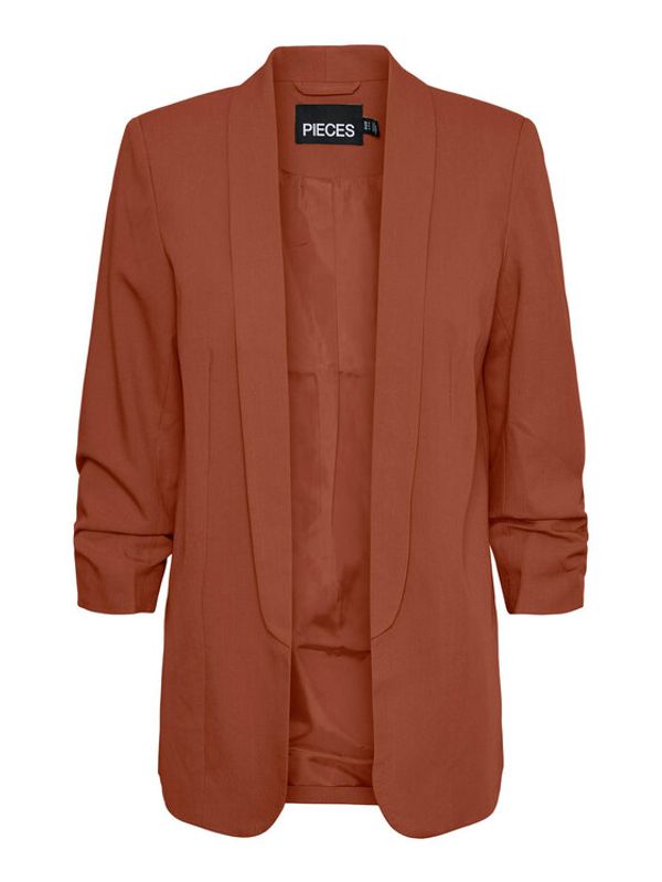 Pieces Pieces Блейзър 17090996 Кафяв Regular Fit