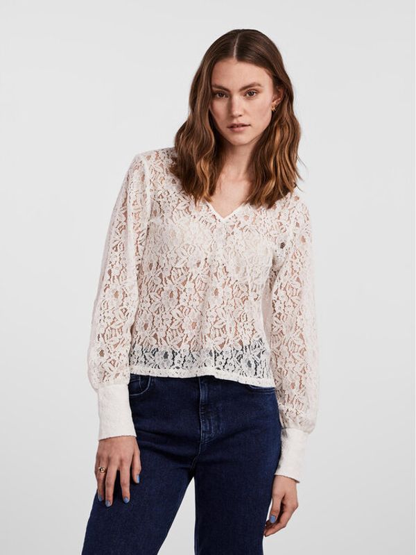 Pieces Pieces Блуза 17135411 Бял Long Line Fit