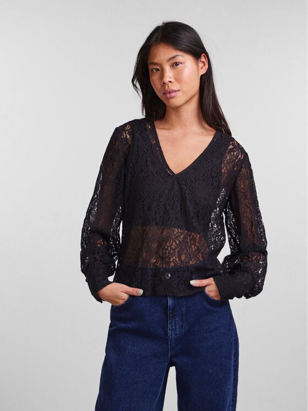 Pieces Pieces Блуза 17135411 Черен Long Line Fit