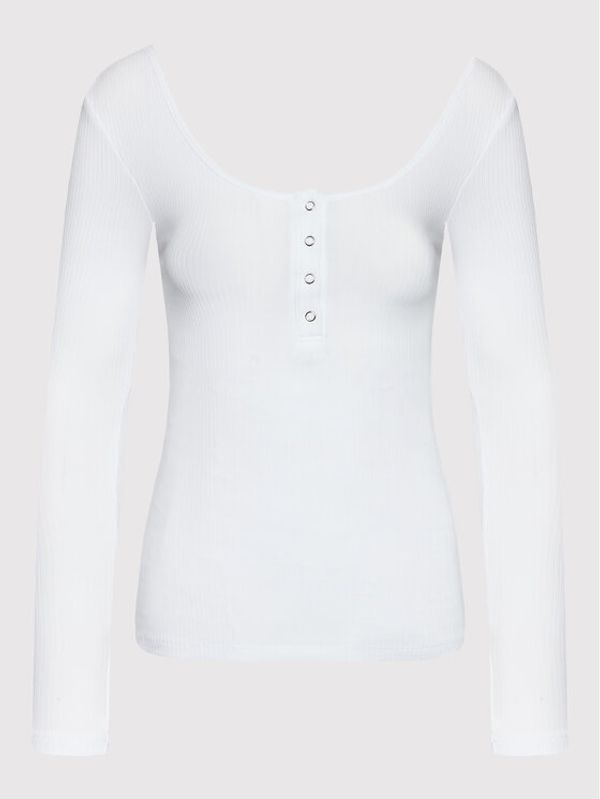 Pieces Pieces Блуза Kitte 17101437 Бял Slim Fit
