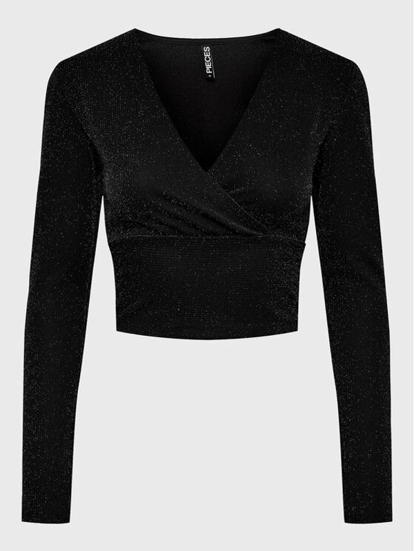 Pieces Pieces Блуза Lina 17129943 Черен Slim Fit