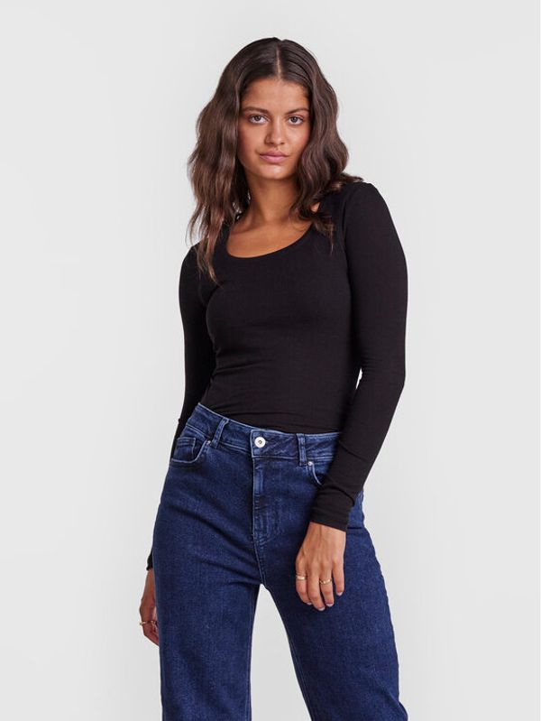 Pieces Pieces Блуза Pippi 17110548 Черен Slim Fit