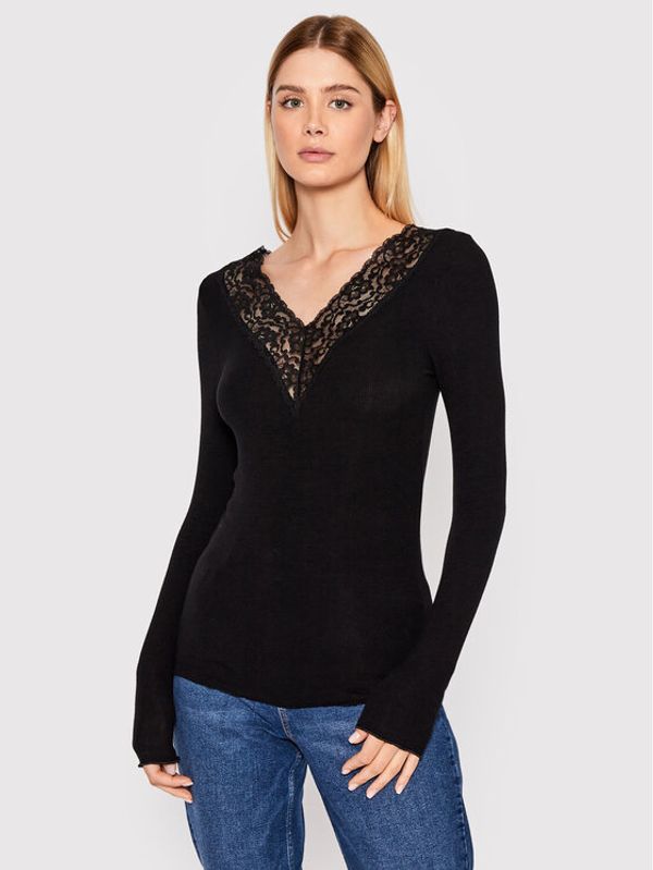 Pieces Pieces Блуза Siri 17095374 Черен Tight Fit