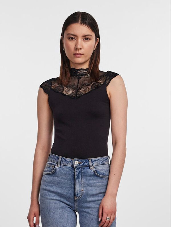 Pieces Pieces Боди 17096887 Черен Slim Fit