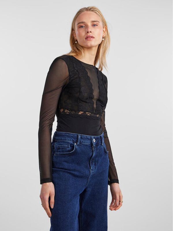 Pieces Pieces Боди 17141142 Черен Slim Fit