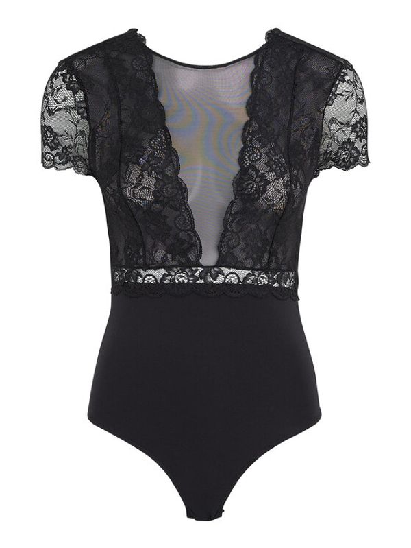 Pieces Pieces Боди Sicca 17095132 Черен Slim Fit