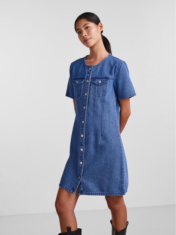 Pieces Pieces Дънкова рокля 17133341 Син Regular Fit