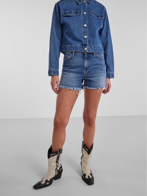 Pieces Pieces Дънкови шорти 17134801 Син Regular Fit