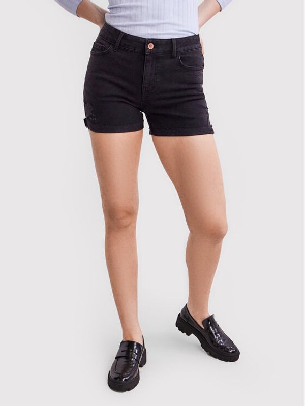 Pieces Pieces Дънкови шорти Lisa 17112539 Черен Regular Fit